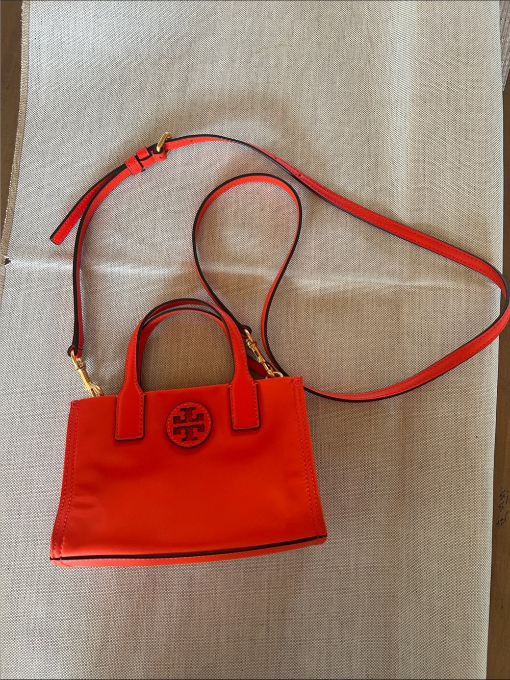 Tory Burch Bright Orange Mini Tote Crossbody